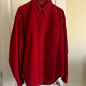Classic Red Corduroy Men's Shirt